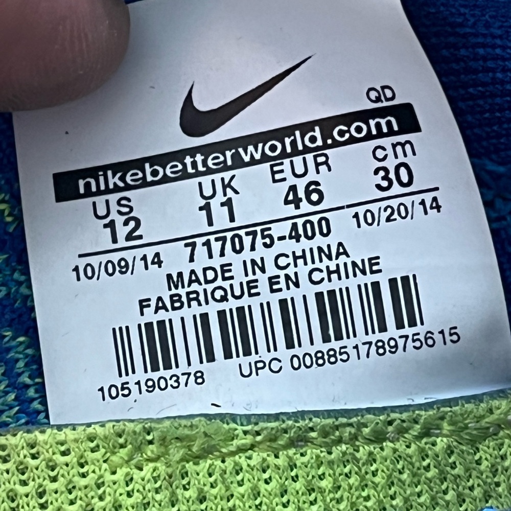 Blue Green Black Nike Free Size 12 - Picture 3 of 13